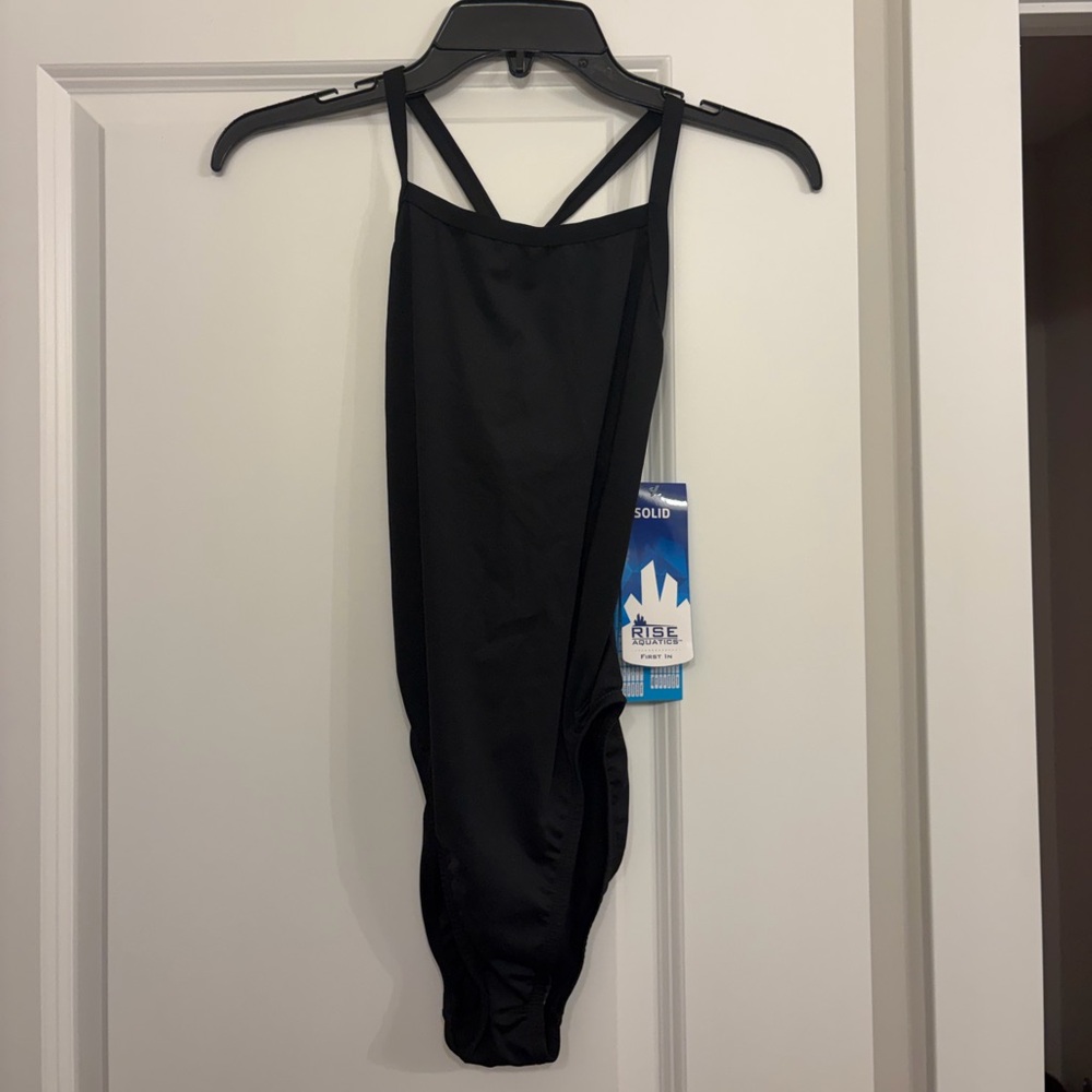 Solid Black One-Piece Swimsuit - Classic Women's Swimwear